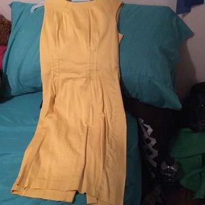 Yellow sleeveless dress